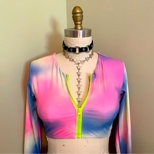 Rashguard style Rave crop top